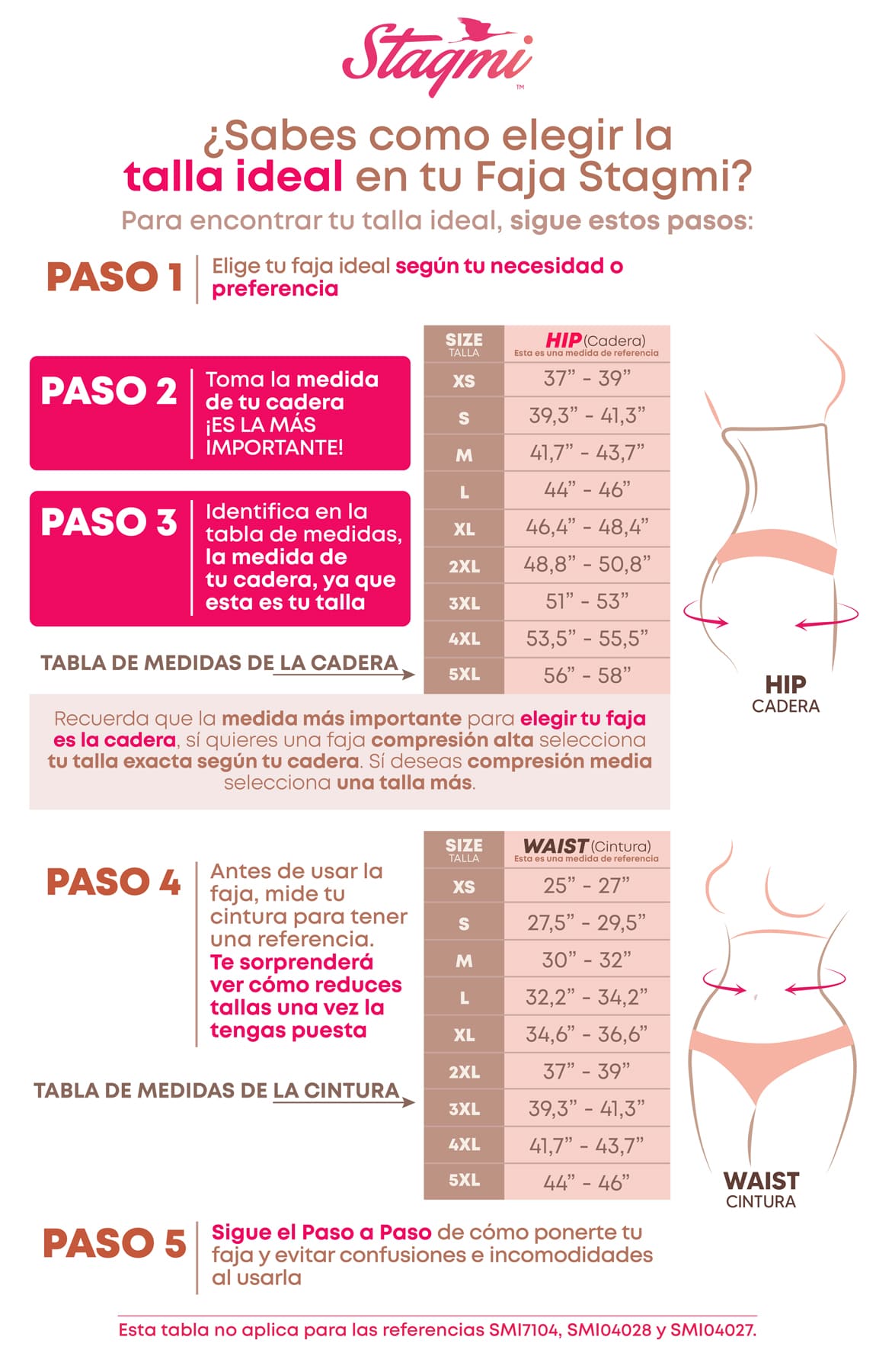 Elige tu talla correcta en una faja colombiana stagmi